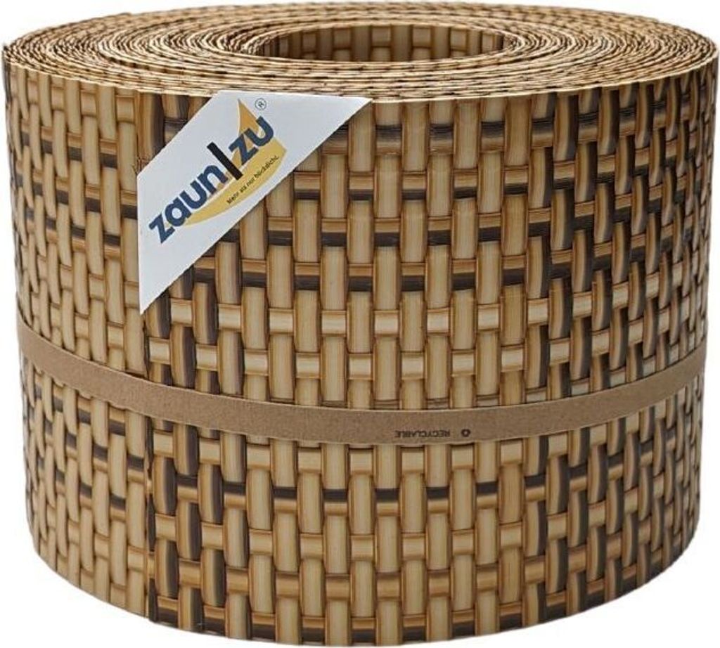 Sichtschutzstreifen zaun|zu RATTAN 10x Einzelstreifen 2,55m für Doppelstabzaun Stroh 10x 2,55m