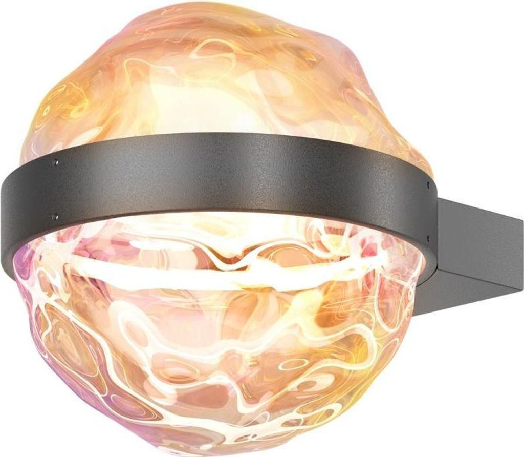 Wandlampe Metall Glas LED B: 22 cm Schwarz warmweißes Licht 2700 K 650 lm Modern Wandleuchte