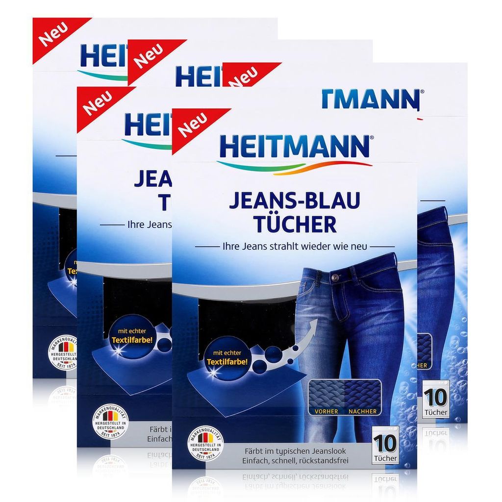 4er Pack - Färbetücher 10 Tücher, Blau Heitmann Jeans Blau Tücher 