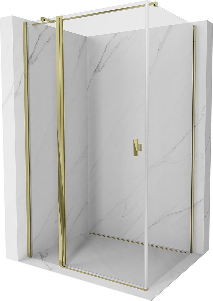 Mexen Mist T Duschkabine, schwenkbar, 115 x 70 cm, transparent, gold - 8A4T-115-070-50-00