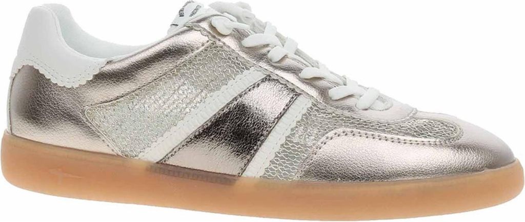 Tamaris Damen Sneaker Halbschuh 23639 46 Silber mit Schnürung, Faser-Obermaterial