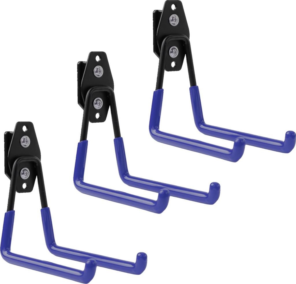 Set 3 Stck. Werkzeughaken von BOTLE für Qbrick Koffer-System für Elektrowerkzeuge, "Geradeförmig" 13cm, stabil mit PVC-Ummantelung, für Garage,...