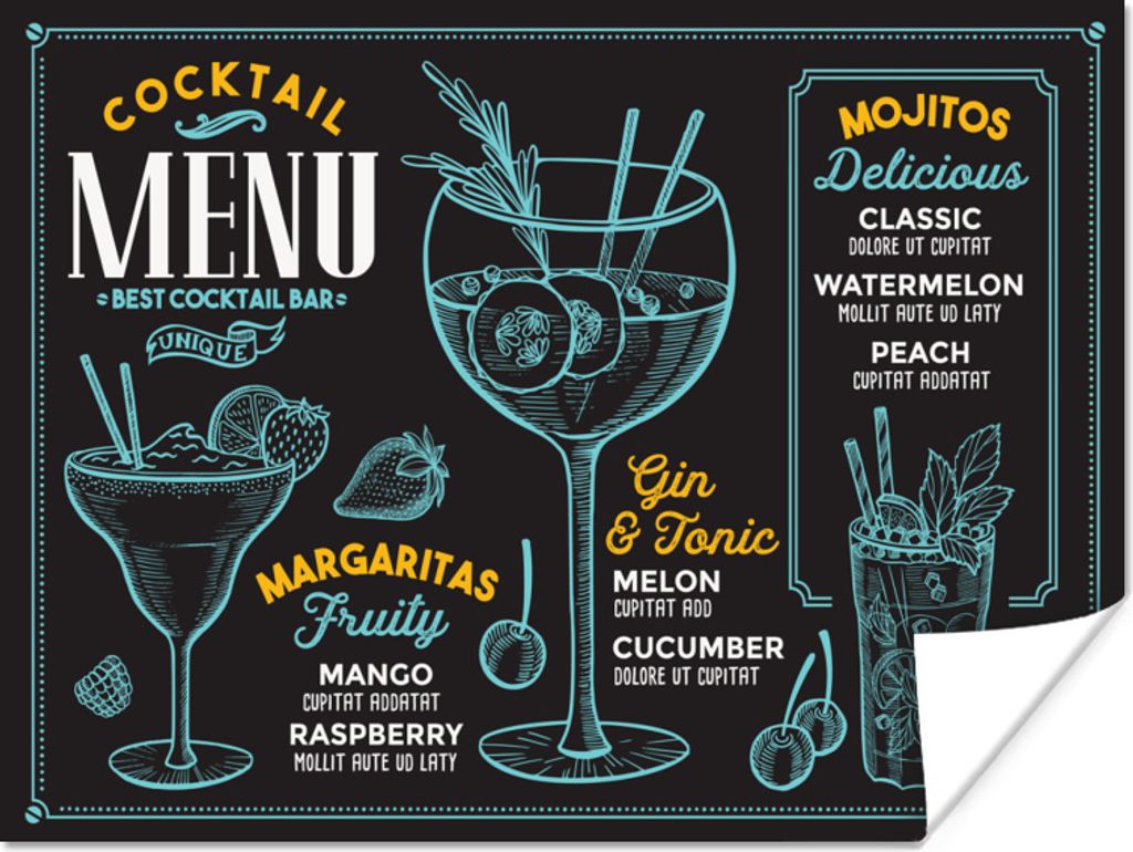 MuchoWow Poster Cocktail - Sommer - Zitate 120x90 cm - Wandbild