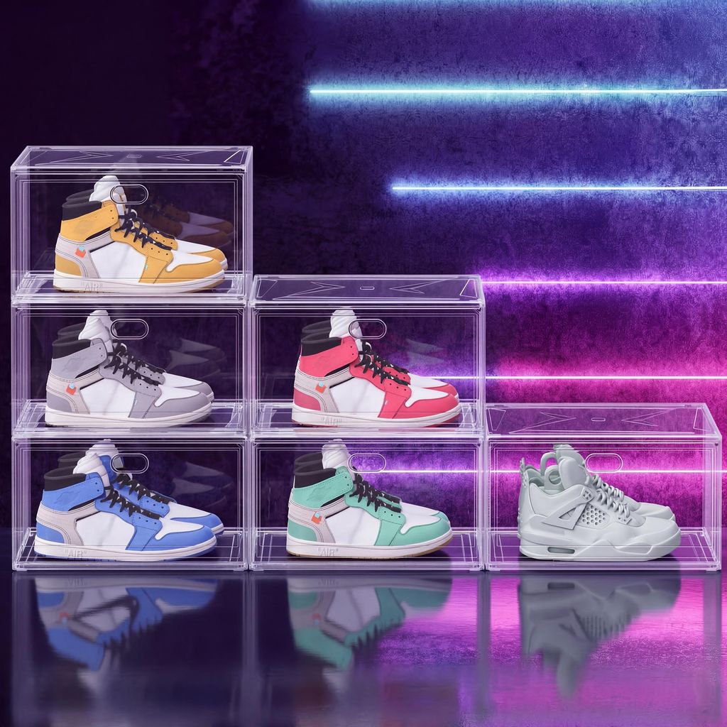 SONGMICS Schuhboxen 6er Set, durchsichtig, Schuh-Organizer Produktbild 