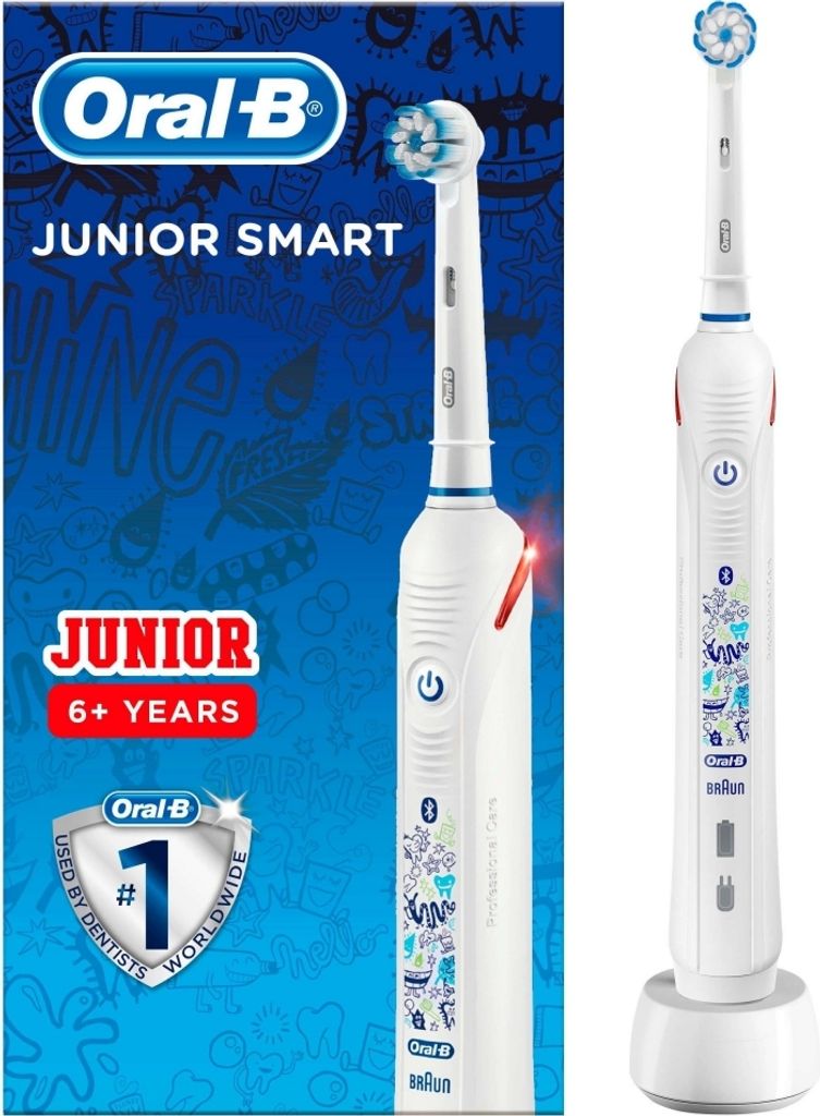 Oral-B Junior Smart Elektrische Zahnbürste mit visueller Andruckkontrolle & Smart Coaching, für Kinder ab 6 Jahren