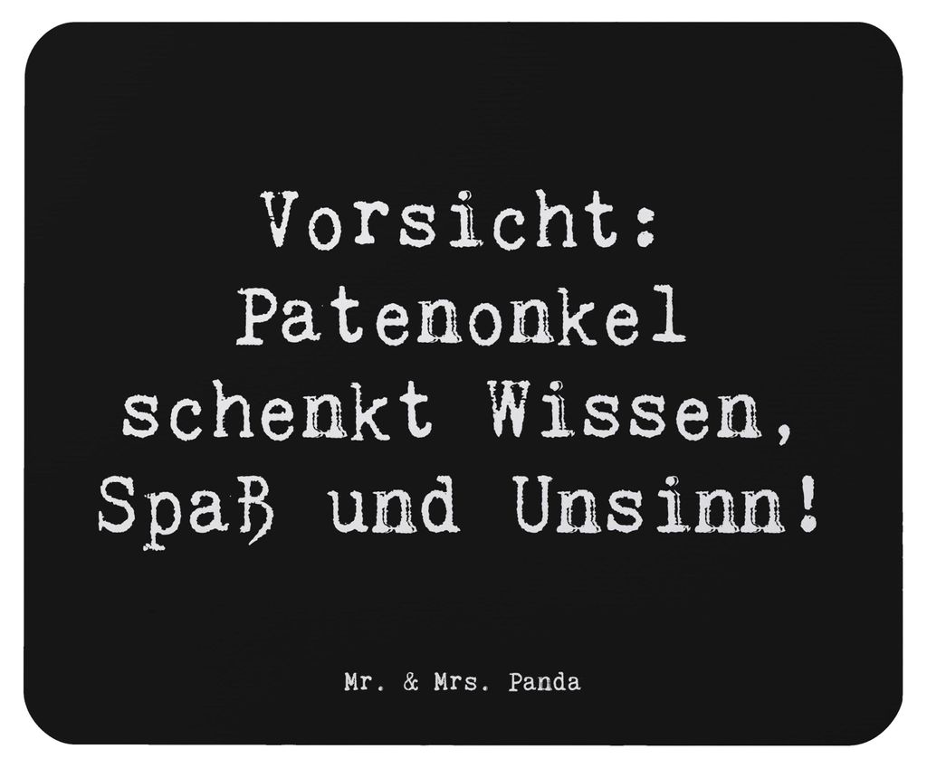 Mr. & Mrs. Panda Mauspad Spruch Patenonkel Wissen Spaß - Schwarz - Geschenk, persönliche Erinnerungen, Mouse Pad, computer mousepad, Patengeschen...