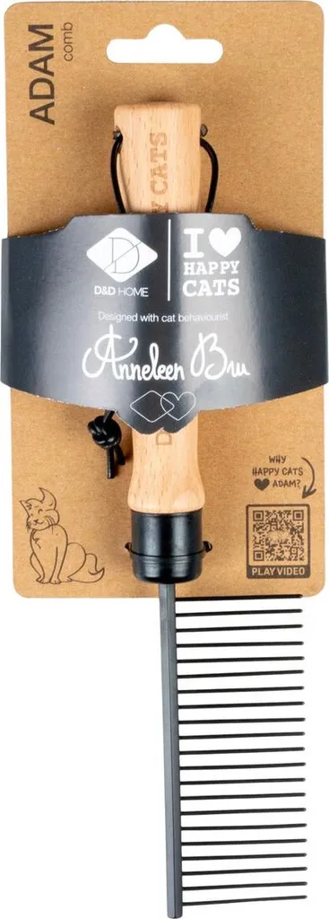 Peigne chat D&D Adam I Love Happy Cats - Stop aux nœuds et aux poils
