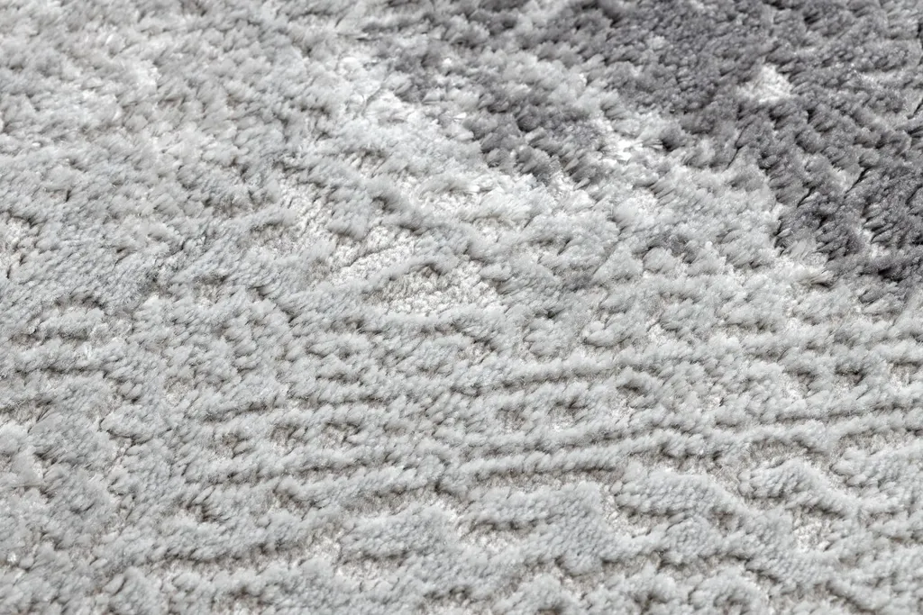 Tapis Rond Gris Structural en Molleton - Modèle Vintage MEFE 8731 100cm - 4