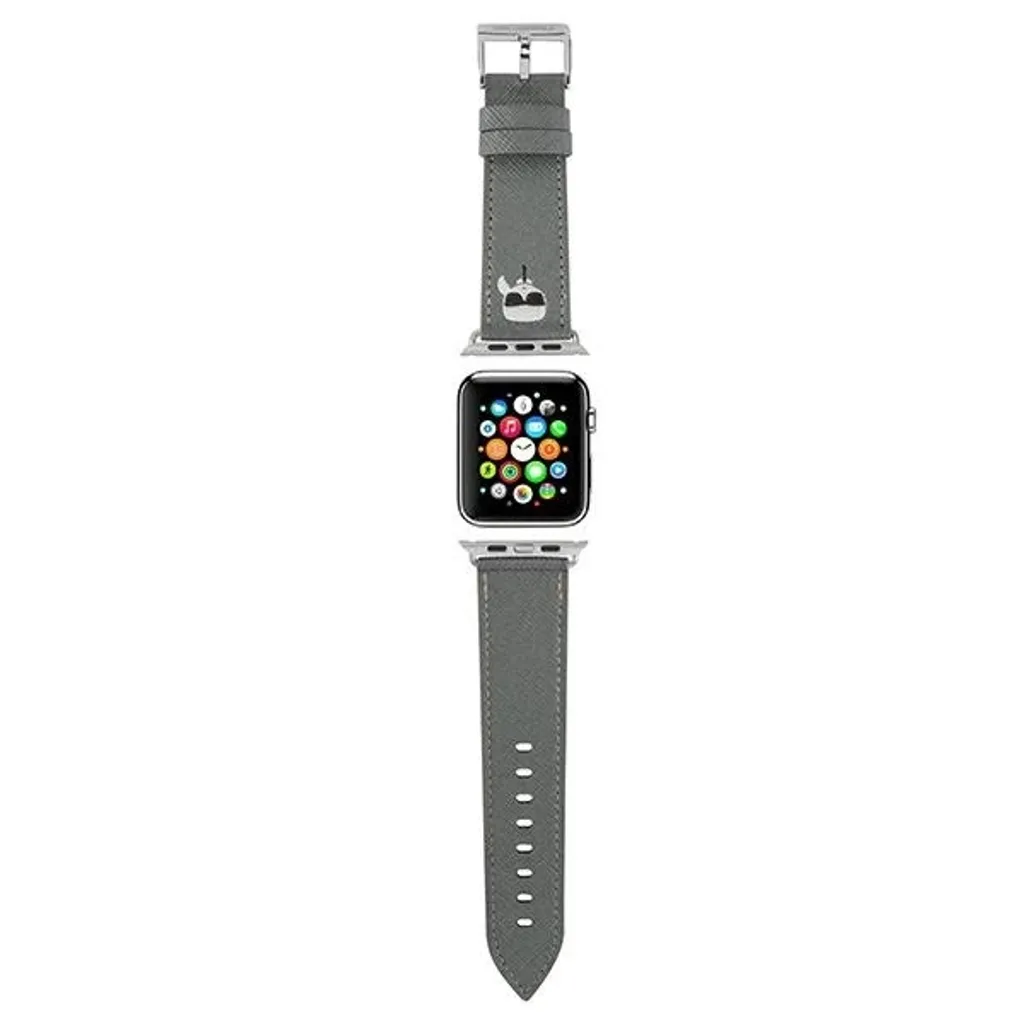Karl Lagerfeld Cinturino Klawlokhg Apple Watch 42/44/45Mm Argento/Cinturino Argento Saffiano Karl Heads