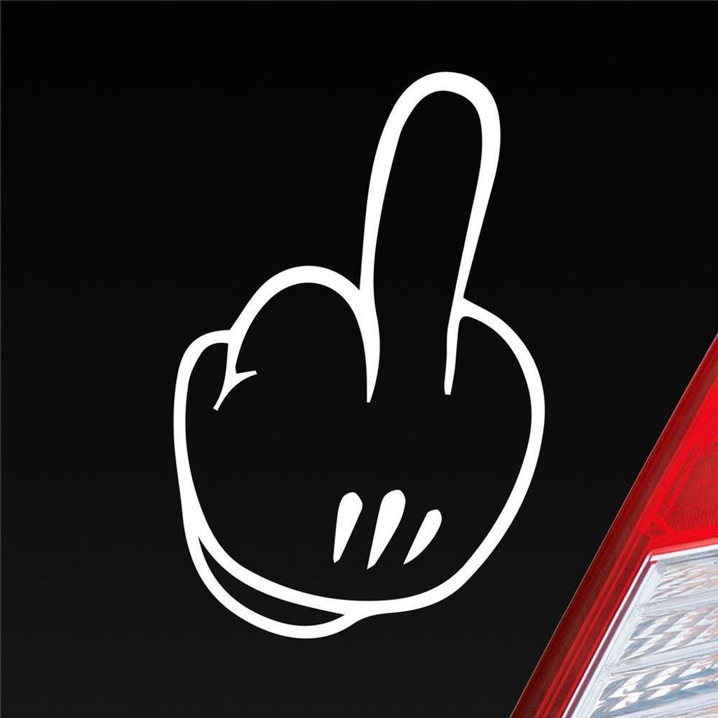 Auto Aufkleber Mittelfinger Fuck You Lustig Shocker Handschuh 10x15 cm Weiss Matt Sticker Heckscheibenaufkleber