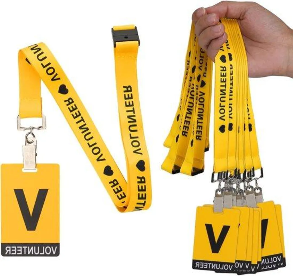 Cordon jaune résistant pour badge et carte d'accès, pack de 25