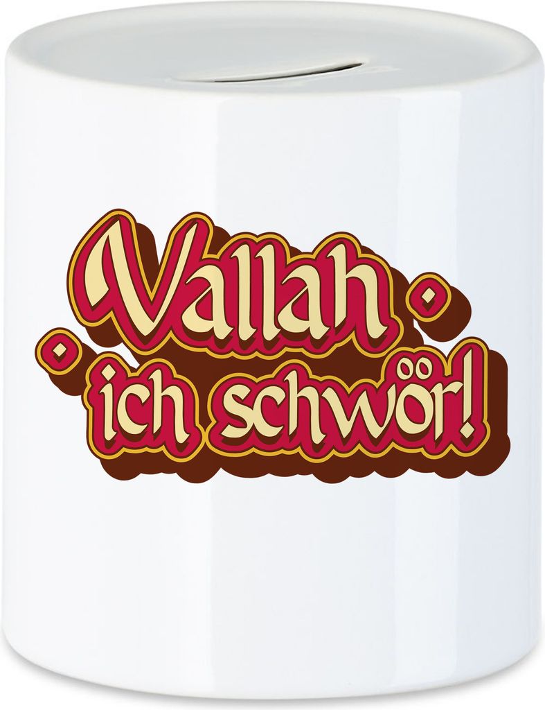 Vallah ich schwör Spardose Türkisch Arabisch Lustig Spruch Humor Statement Witz