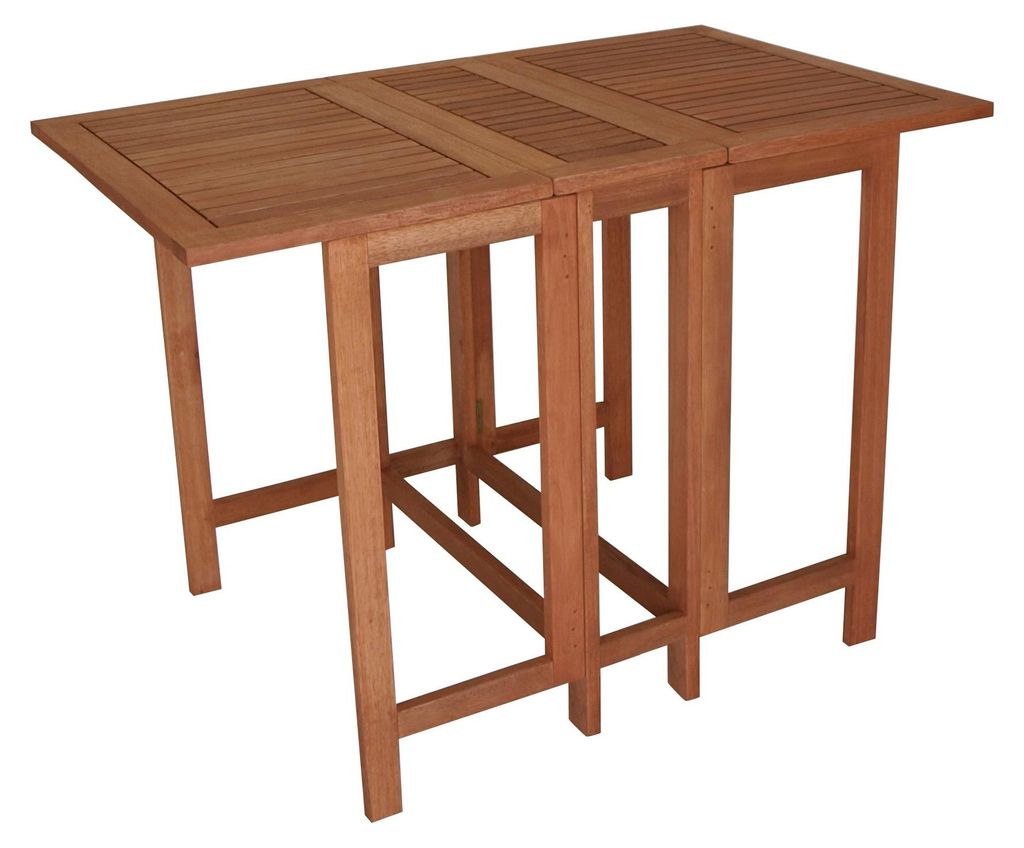 Doppel-Klapptisch Holztisch 107x65x75cm aus Eukalyptusholz Produktbild 