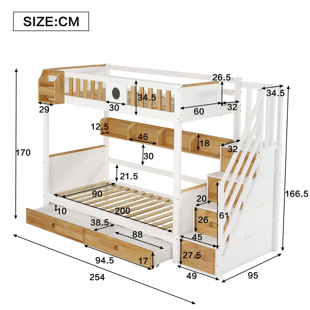 Flieks poschodová posteľ 90x200cm s ochranou proti Obrázok produktu 3