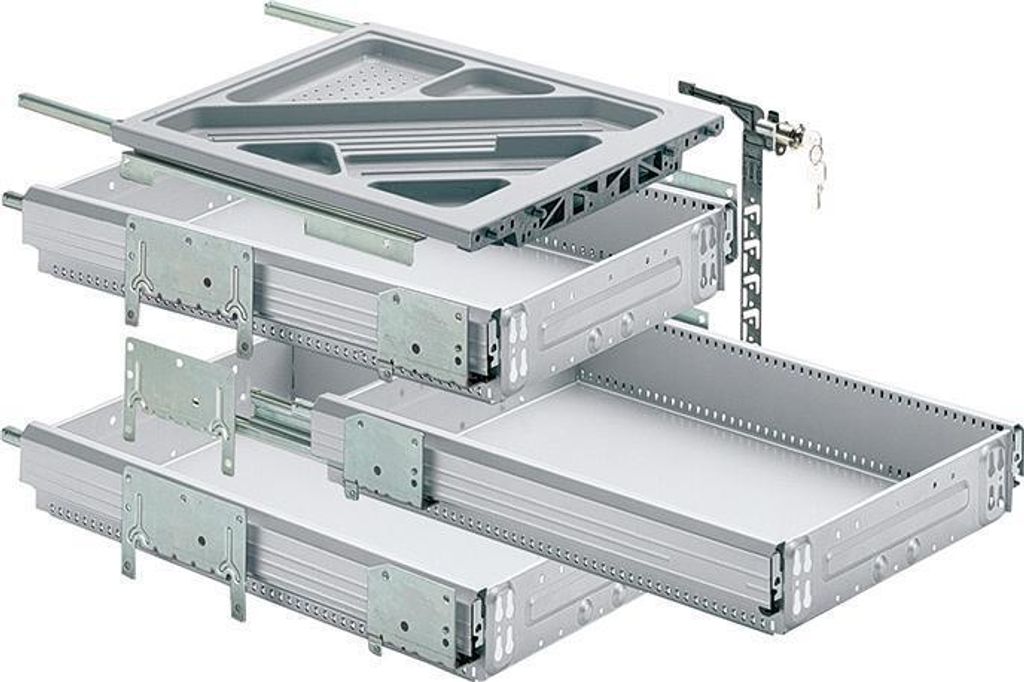 HETTICH Systema Top 2000 Container-Set Sil Sys, Vollauszug, ET 530,schw.