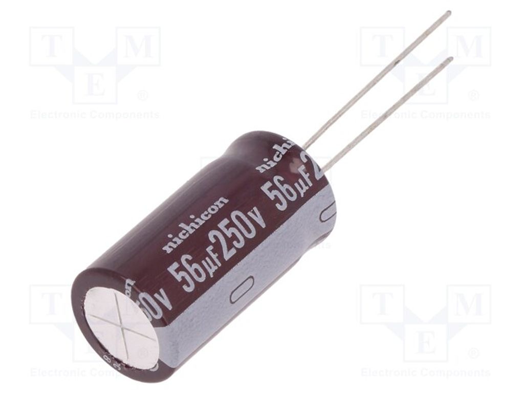 1x Kondensator: elektrolytisch 56uF 250VDC THT Ø12,5x25mm ±20% UPT2E560MHD Elektr