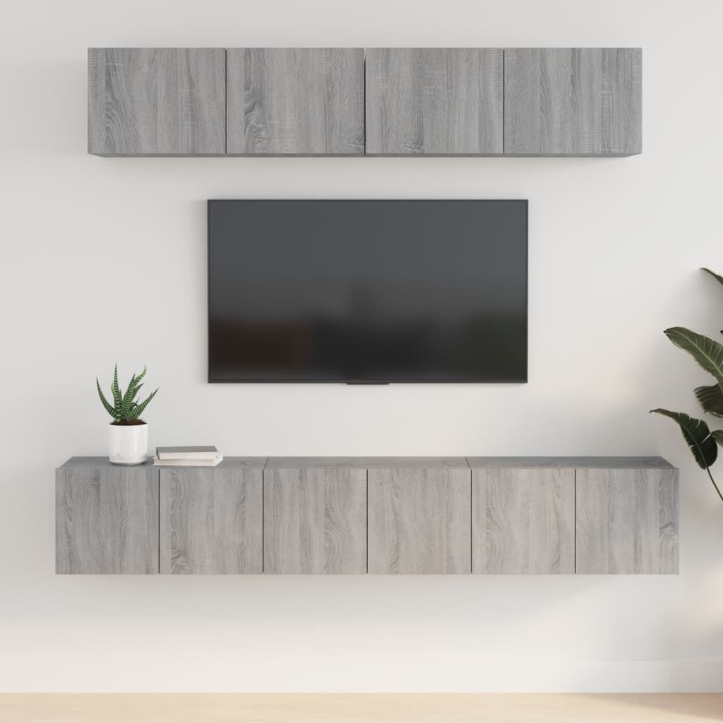 Maison Exclusive - 5-tlg. TV-Schrank-Set Grau Sonoma Holzwerkstoff