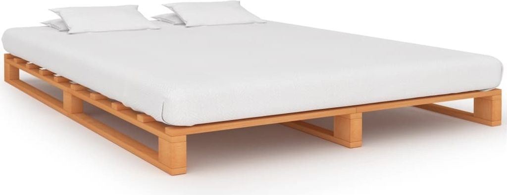 Palettenbett Braun Massivholz Kiefer 200×200 cm