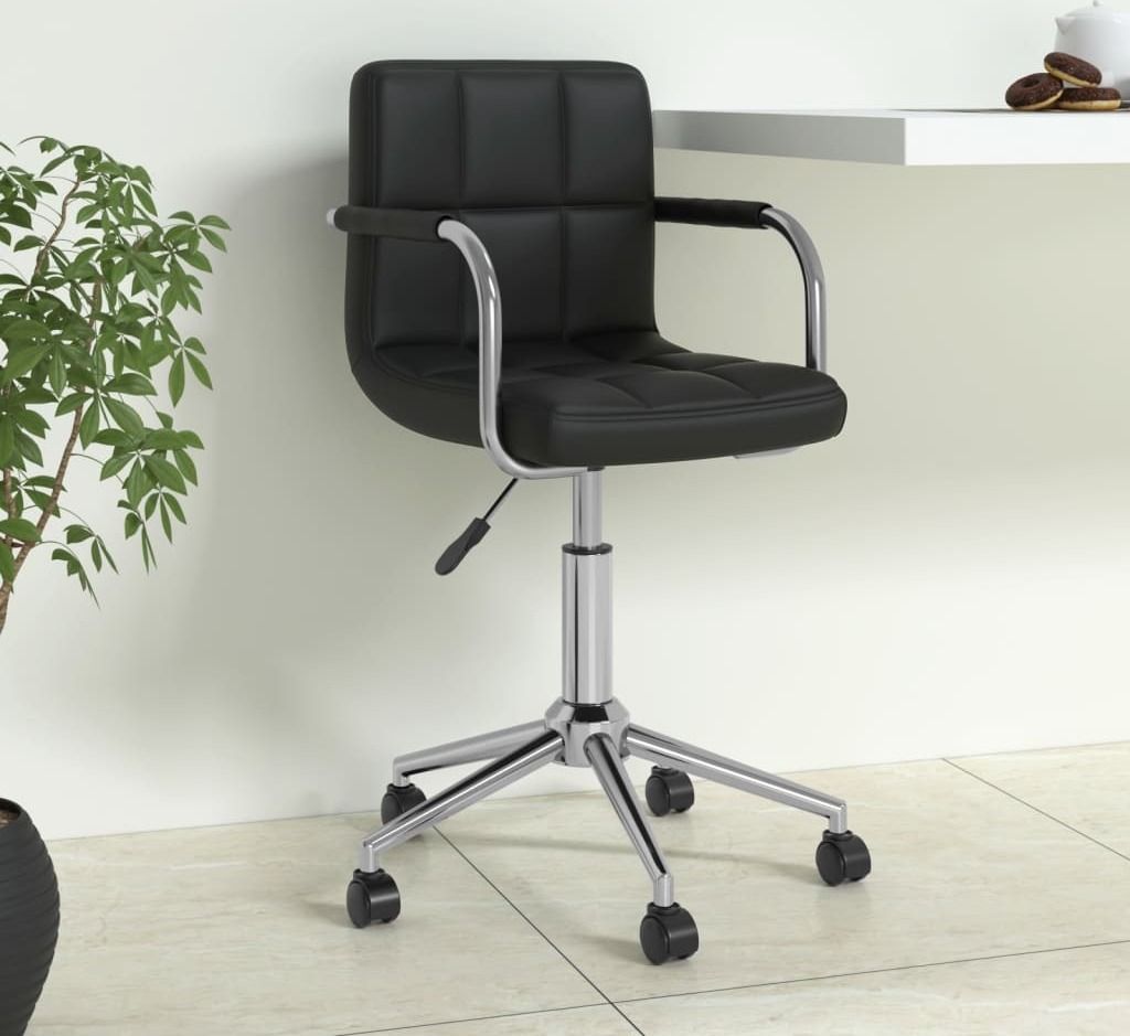 Ankonbej Bürostuhl Drehbar Schwarz Kunstleder