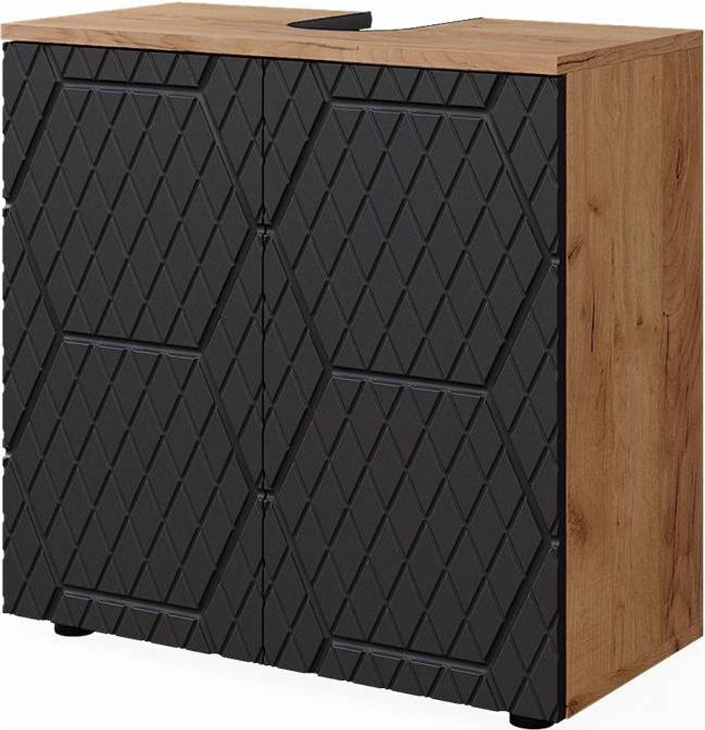 Waschbeckenunterschrank Vicco Irma Anthrazit mit Wabenstruktur 60 x 59 cm, Model 42846