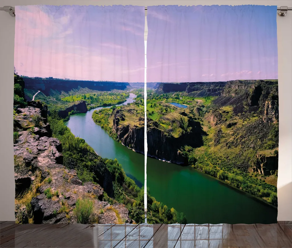 Abakuhaus Idaho Rideau Rustique Photo Snake River 280x225cm Multicolore