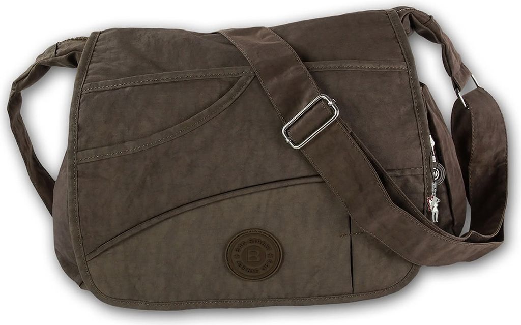 Bag Street Nylon Tasche Damenhandtasche braun 32x20x13 D2OTJ214N