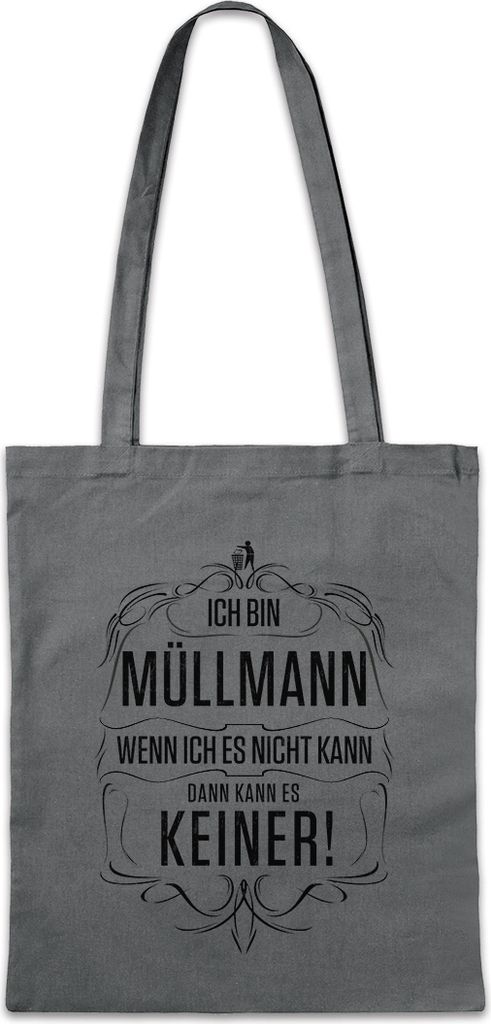 Urban Backwoods Ich Bin Müllmann, Stofftasche, Farbe: Grau