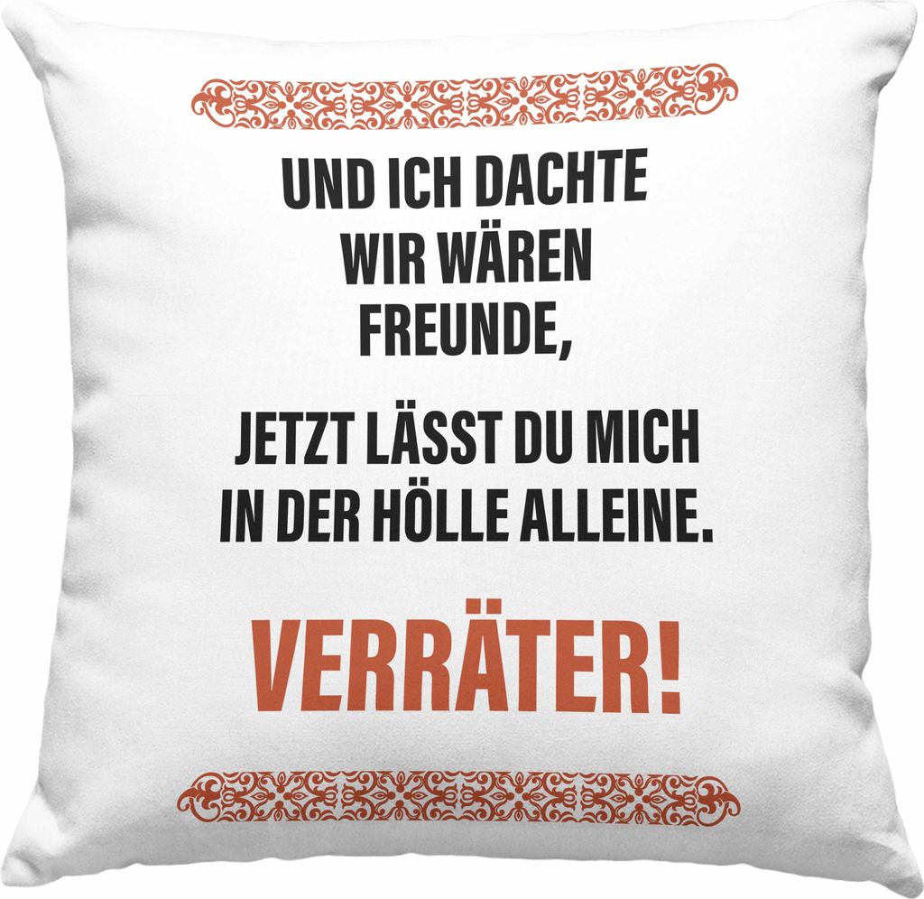 Trendation - Jobwechsel Deko-Kissen mit Füllung 40x40 Geschenk Kollegin Kollege Lustig Abschiedsgeschenk Sprüche - Verräter (Grün)