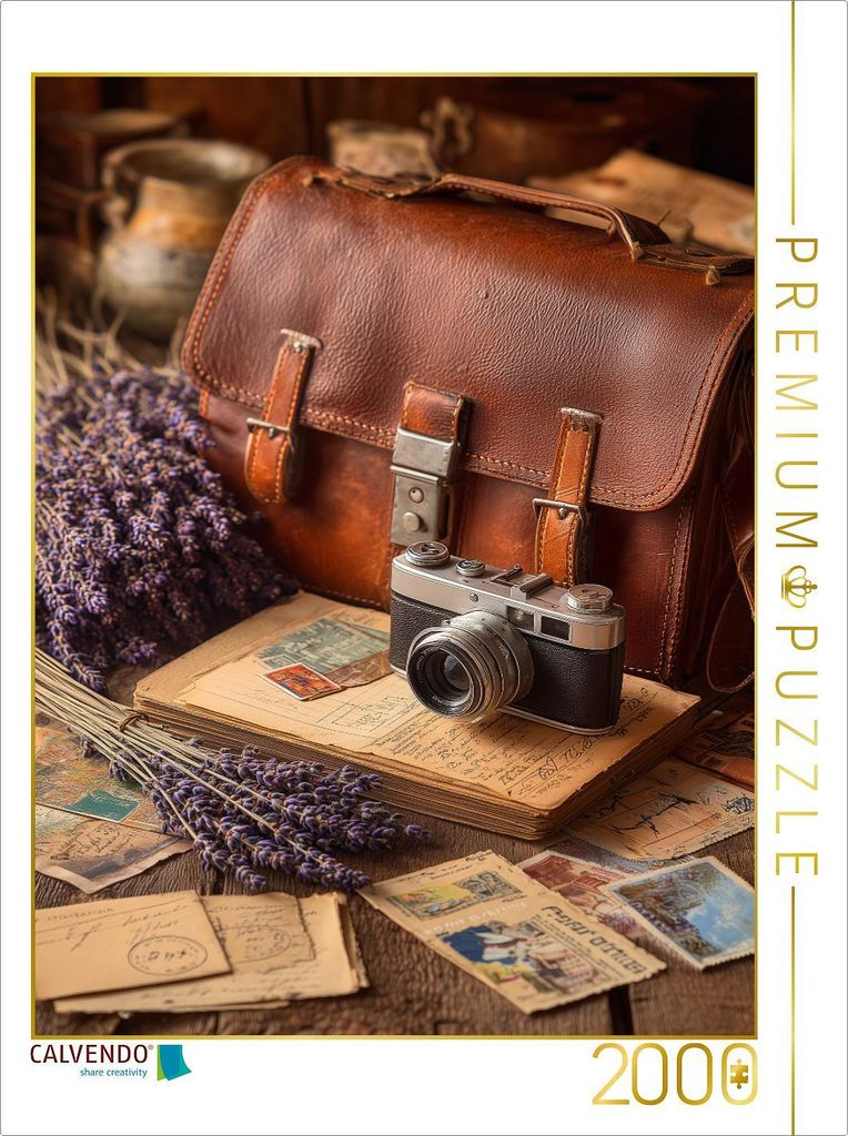 CALVENDO Puzzle Zwischen goldenen Blättern und alten Seiten reift die Ruhe | 2000 Teile Lege-Größe 90x67cm Foto-Puzzle für glückliche Stunden