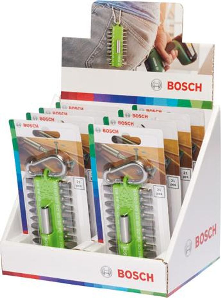 21-teiliges Schrauberbit-Set mit Snap-hook (hellgrün)  Produktbild 