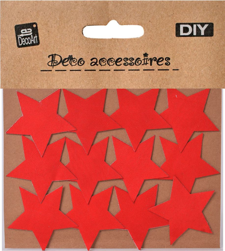 A product package containing red star-shaped patches.