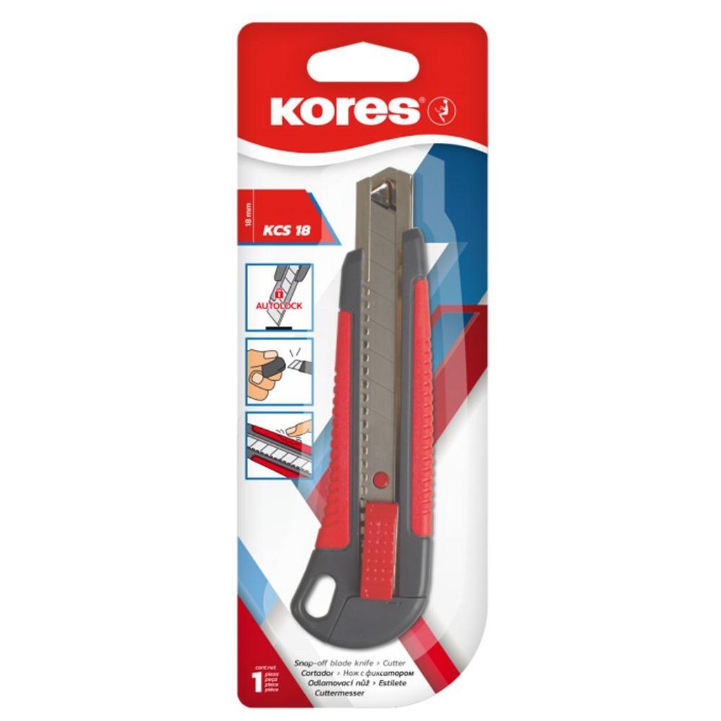 Kores nůž zalamovací s kovovou lištou velký (18mm) Obrázek produktu 