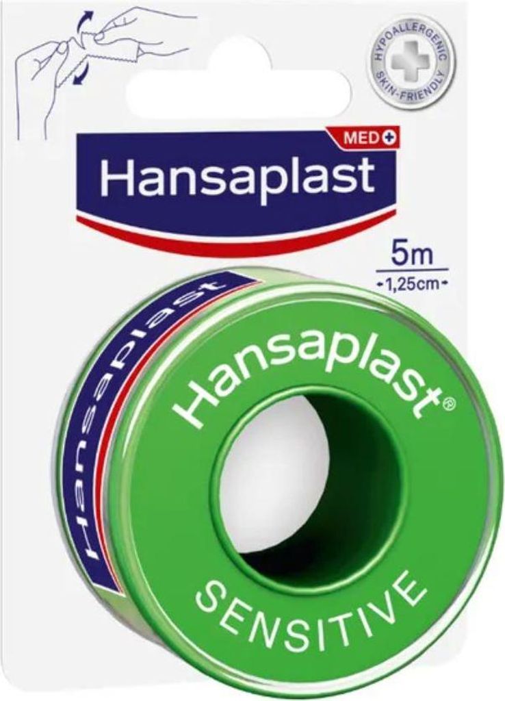 Hansaplast Gesso di fissaggio sensibile 5 m x 1,25 cm, 1 Immagine del prodotto 