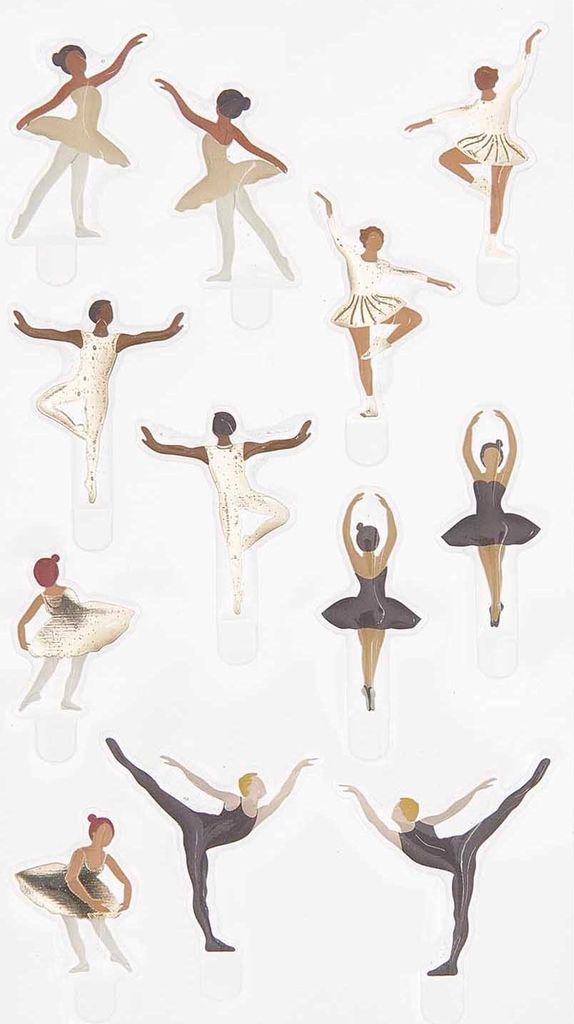 Rico Design Gel Sticker FIGURICO 3D Aufkleber Set für kreative Bastelprojekte Ballett