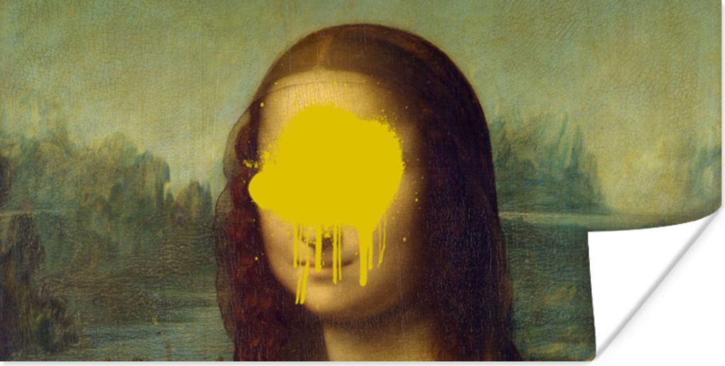 MuchoWow Poster Mona Lisa - Da Vinci - Gelb 40x20 cm - Poster für die Wand - Poster Schlafzimmer