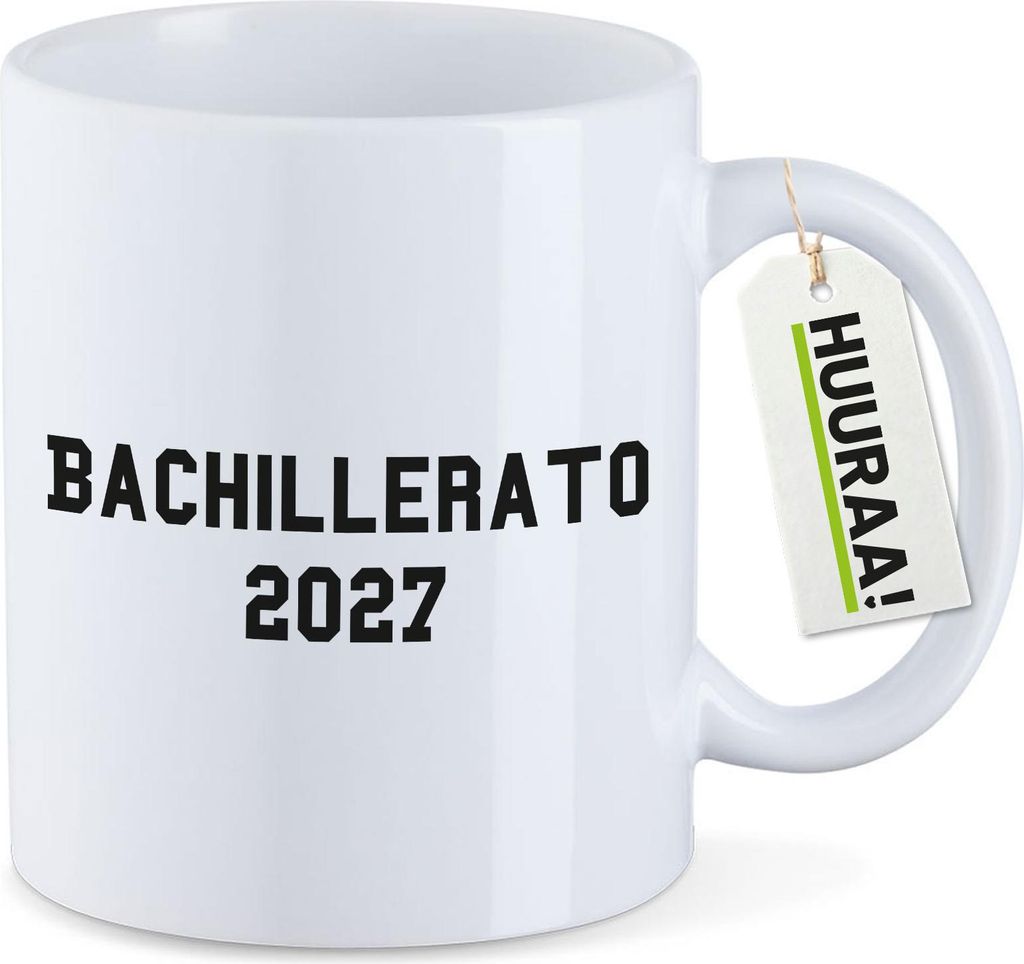 Huuraa Kaffeetasse Bachillerato 2027 Abschluss Spanien 330ml Weiß Keramik Kaffeebecher Geschenkidee