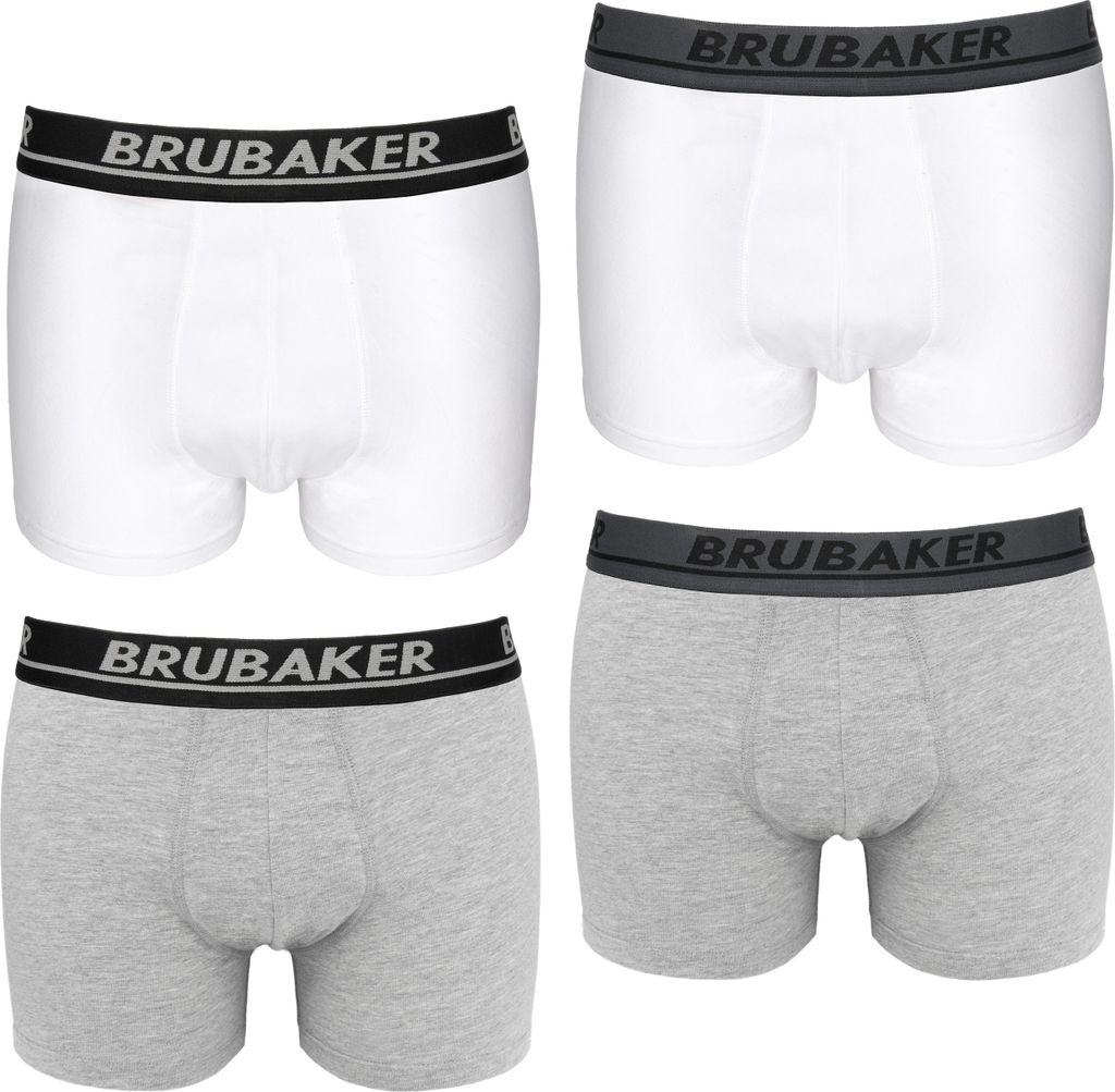 Brubaker Herren Retro Boxershorts - 4er Pack Retroshorts - Hipster Boxer Unterhose mit elastischem Bund Bequem und Atmungsaktiv ohne Eingriff - Mä...