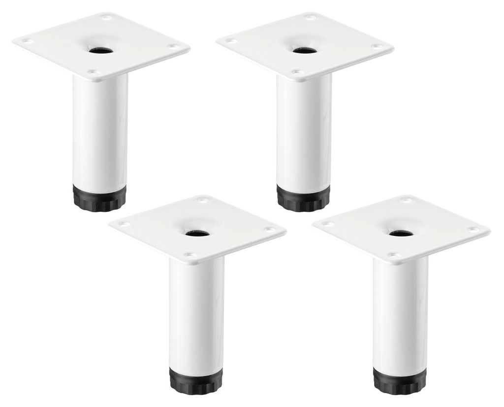 SOTECH Möbelfuß LIMA Ø 25 mm – Höhe 80 mm, weiß matt (4er Produktbild 