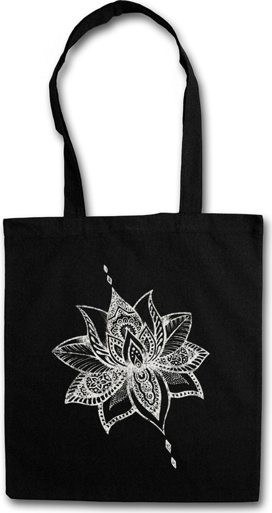 Urban Backwoods Tattoo Flower, Stofftasche, Farbe: Schwarz