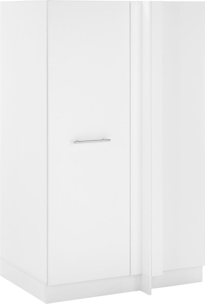 Eckschrank >LAUNDREEZY< in weiß, Holzwerkstoff - 100x162x68cm (BxHxT)
