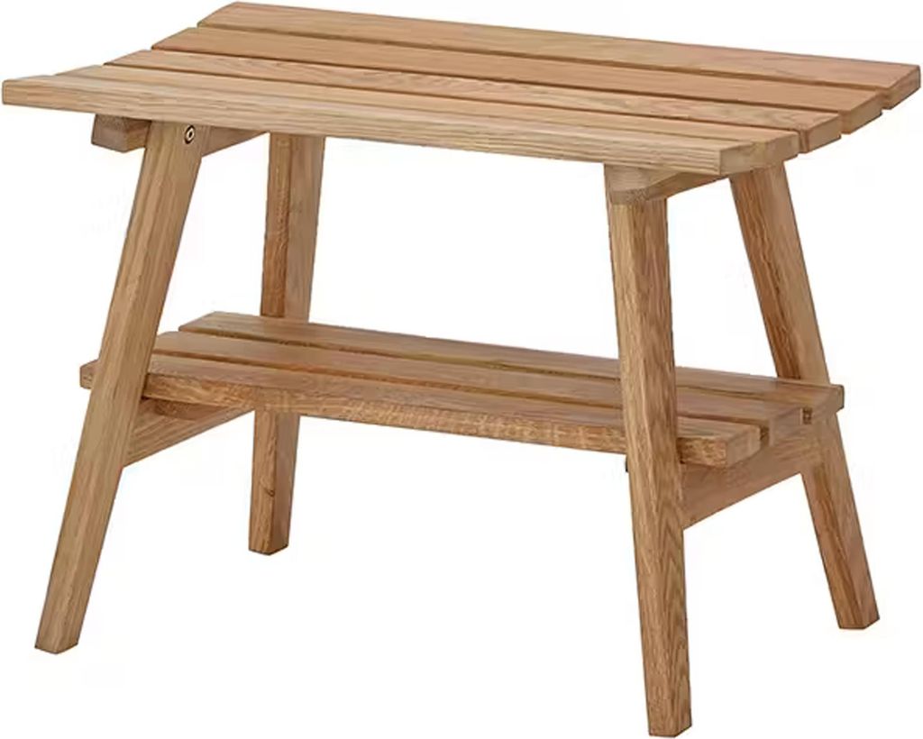 Bank >BANTRY< in holzfarben, Eiche massiv geölt - 60x45x36cm (BxHxT)