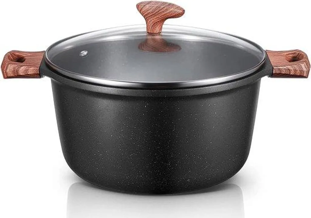 Casserole pour Mijoter Fonte Aluminium Antiadhésive 20cm Couvercle