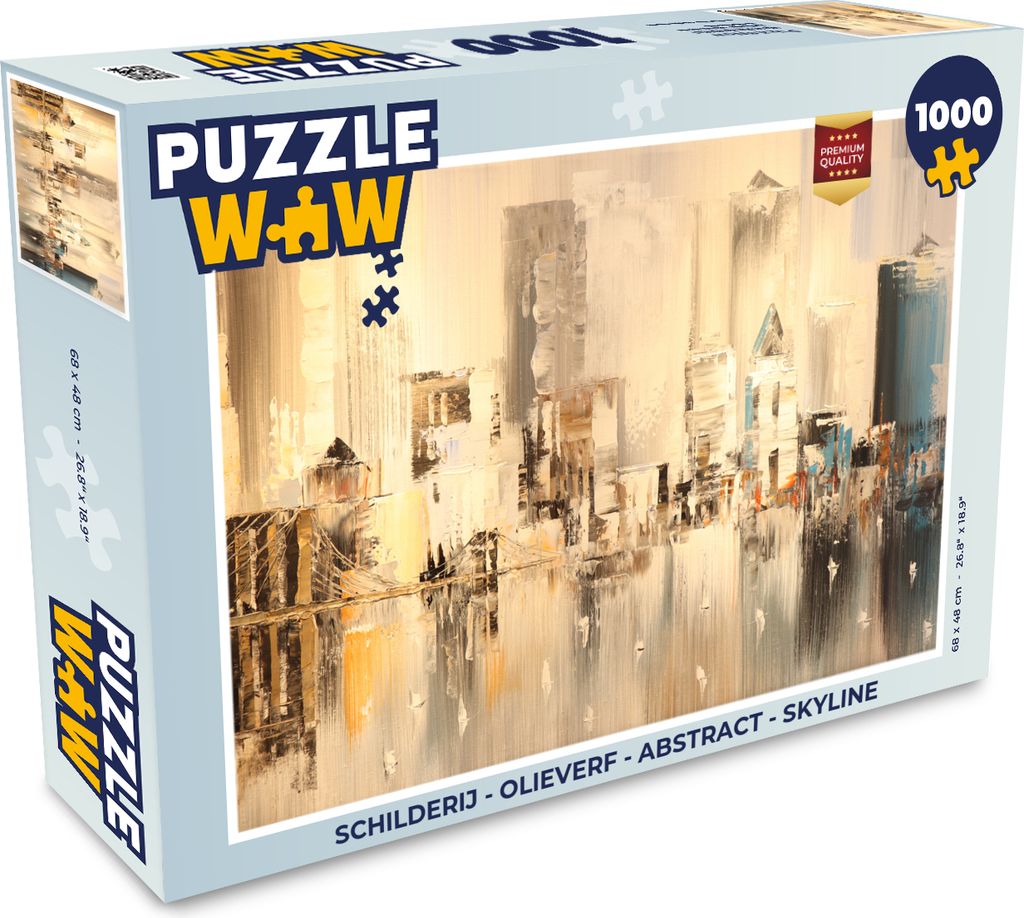 MuchoWow Puzzle 1000 Teile Gemälde - Öl - Abstrakt - Skyline - Erwachsene - Rätsel