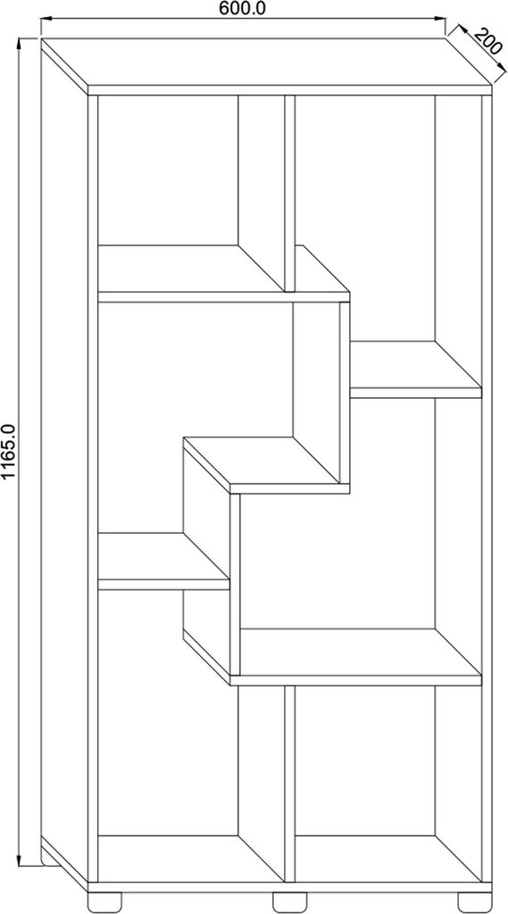 Commode en bois | Planche latérale avec division d'étagère Image du produit 