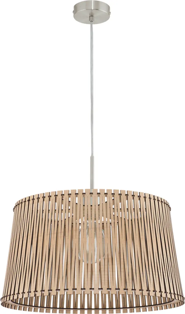 Suspension Anti-Éblouissement Bois et Nickel Eglo Sendero 45 cm