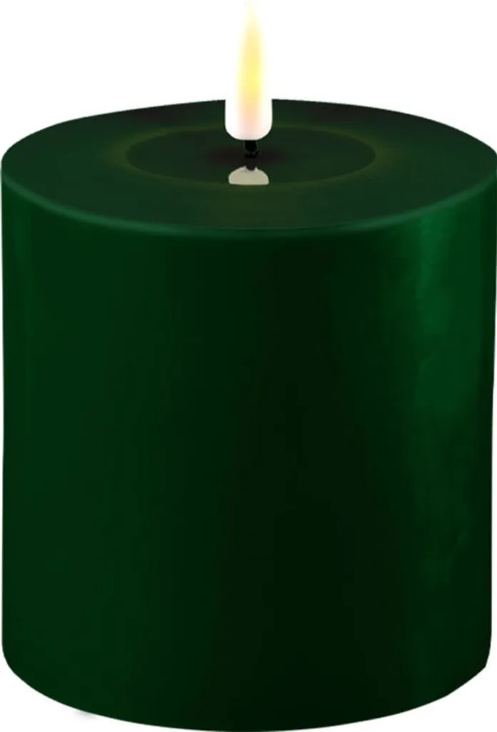 Set Candela LED 10x10 cm Verde Scuro - Ideale per Wedding e Party