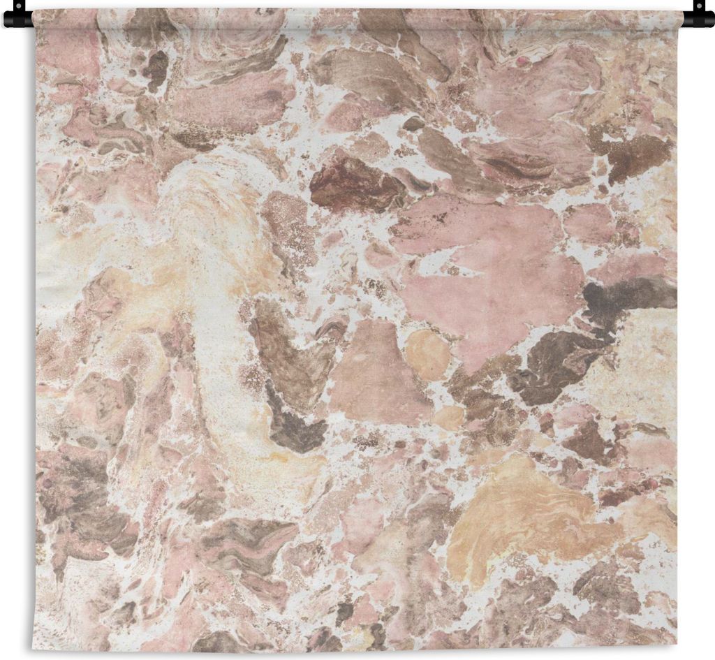 MuchoWow Wandteppich Wandbehang Rosa - Granit - Kristall 90x90 cm Tapisserie Dekoration Wandtuch - Wandaufhänger