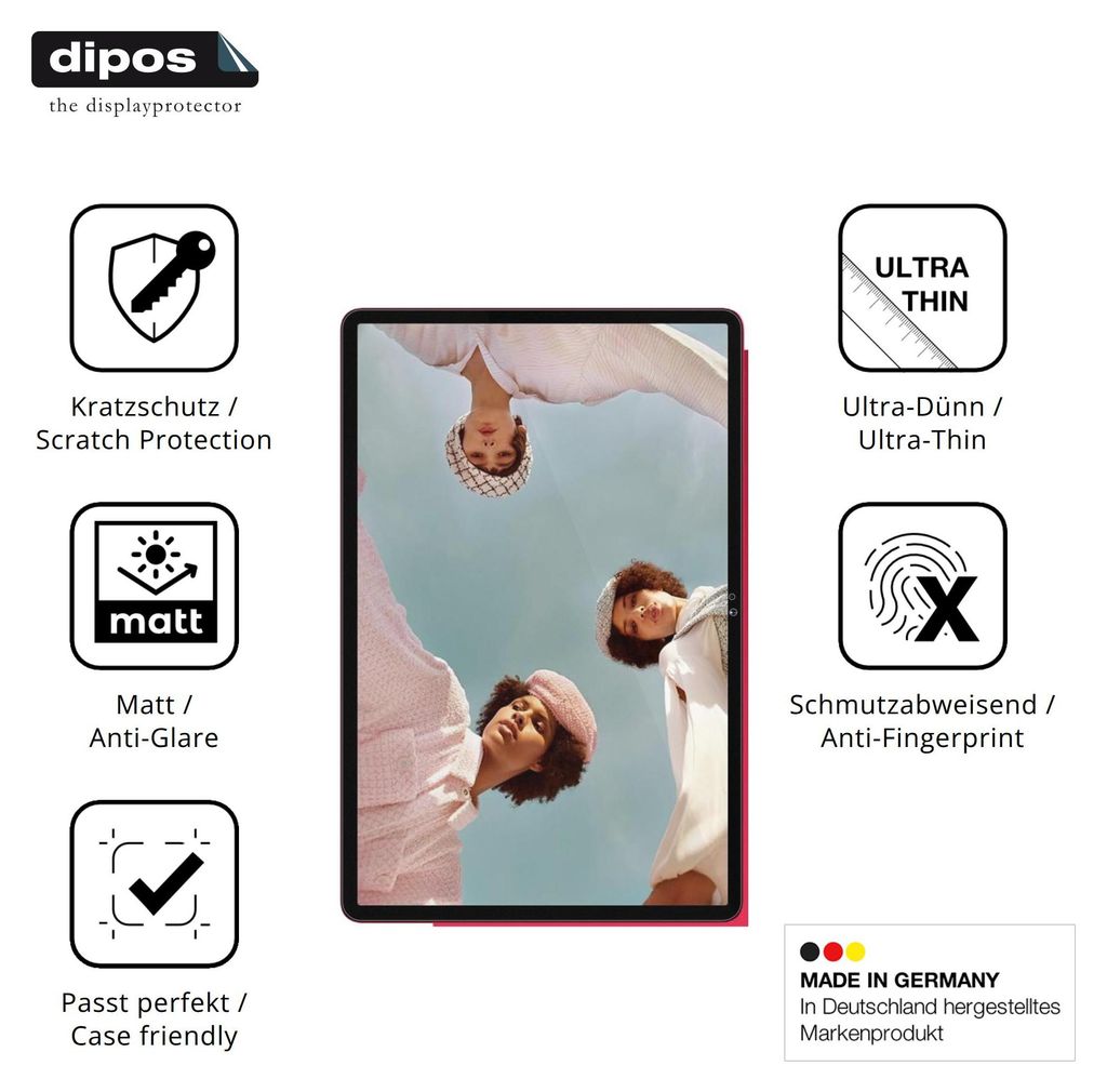 2x Schutzfolie für UJJ U7 11 Zoll matt Displayschutzfolie Folie Display Schutz dipos