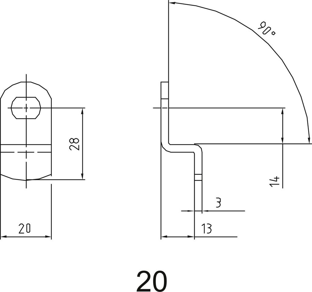ASSA ABLOY Sperrnase für Elektronisches Schrankschloss Sense+PIN,Nr.20,gekröpft