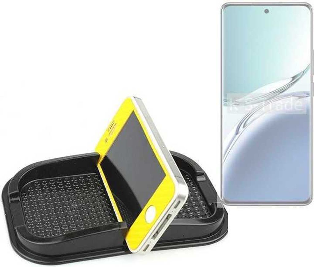 K-S-Trade Auto Anti Rutsch Matte Smartphone-Halter kompatibel mit Oppo F27 Pro+ Haft Pad Armaturenbrett Handy-Halterung Silikon